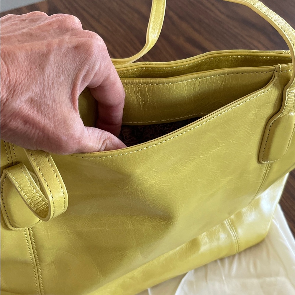 HOBO Leather Tote in Lemon Yellow - Picture 3 of 10